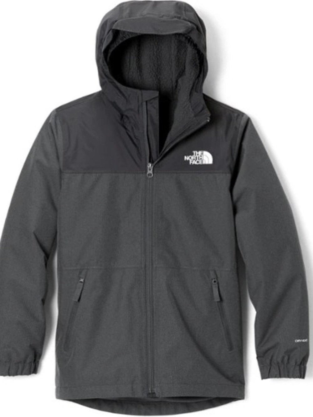 The North Face Kids' Hooded Jacket in Dark Gray and Black M 10/12